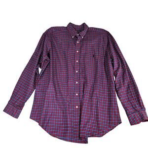 Ralph Lauren Sz XLT Long Sleeve Mens Button Down Red Blue Yellow Cotton Casual